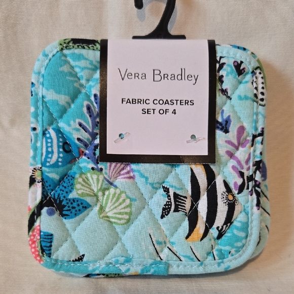 Vera Bradley Antilles Treasure Fabric Coasters Set Of 4 - Picture 1 of 5